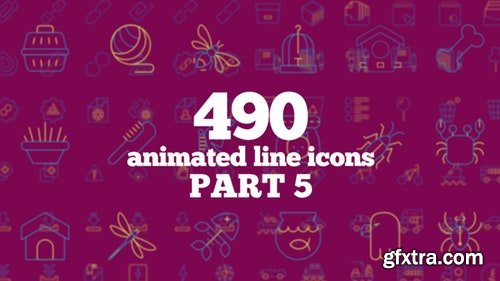 MotionArray 490 Animated Line Icons (Part 5) 212003