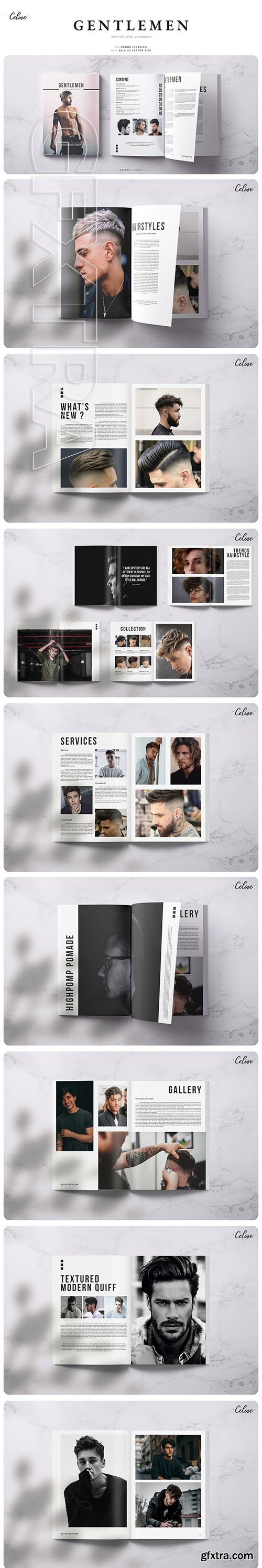 CreativeMarket - GENTLEMEN Lookbook Template 3477390