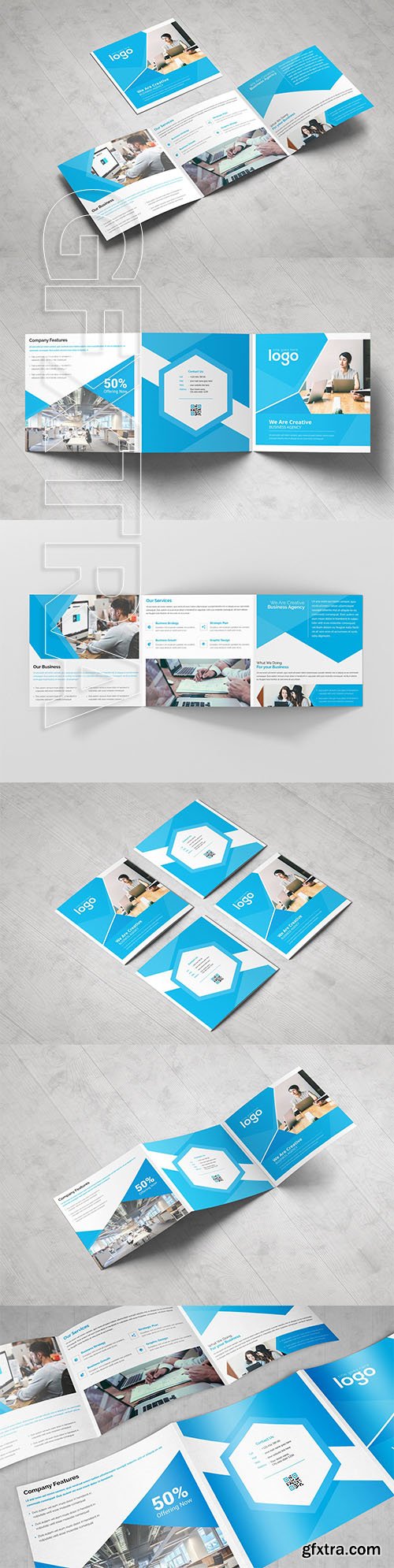 CreativeMarket - Square Tri fold Brochure 3408046