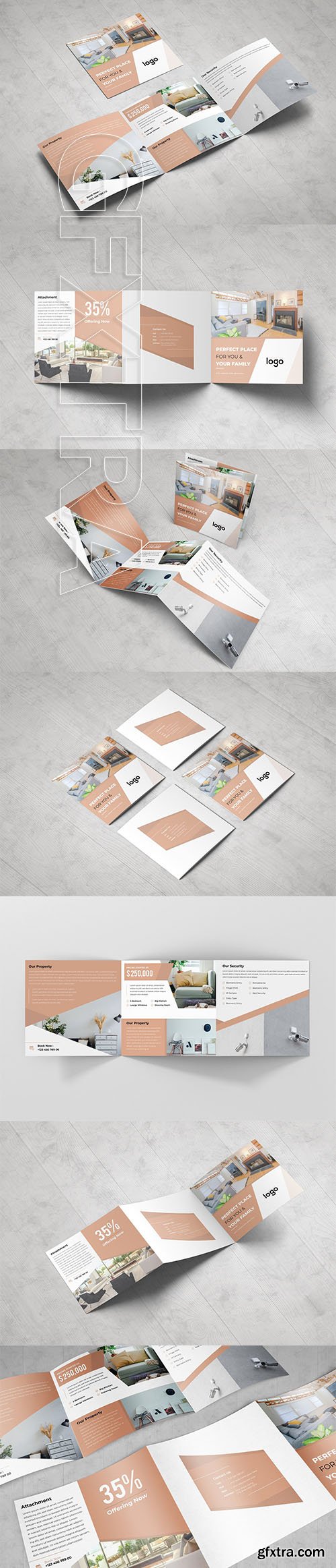 CreativeMarket - Real Estate Square Trifold Brochure 3408117