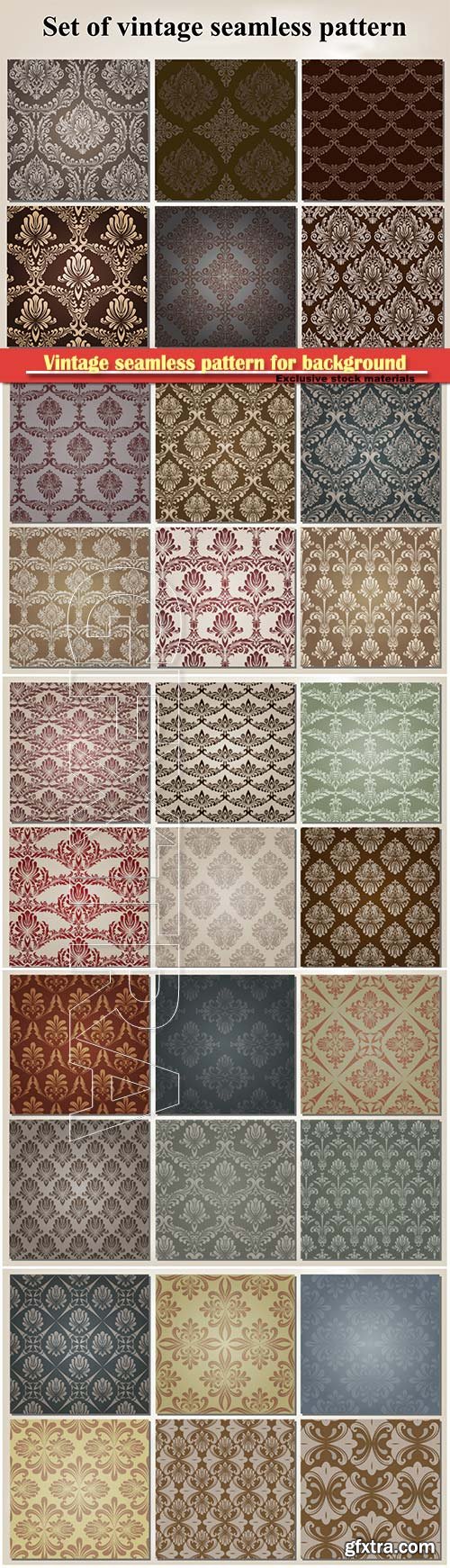 Vintage seamless pattern for background, pattern in swatches