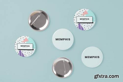 Pin Branding Buttons Mock Up