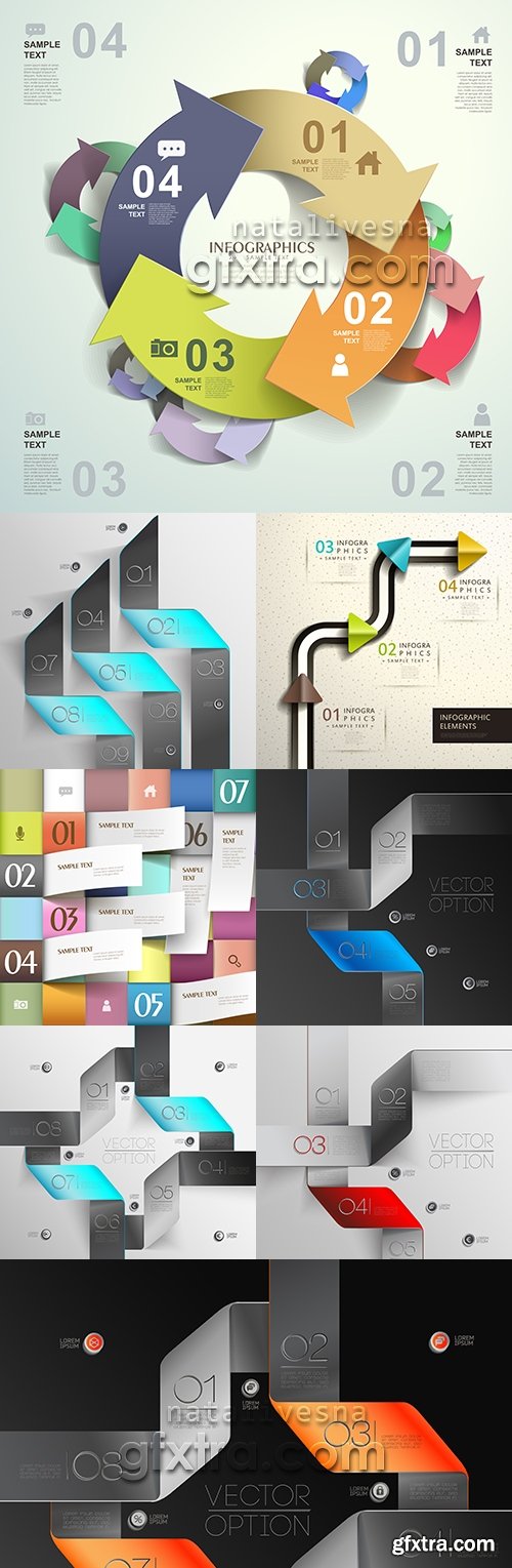 Business infographics options elements collection 46