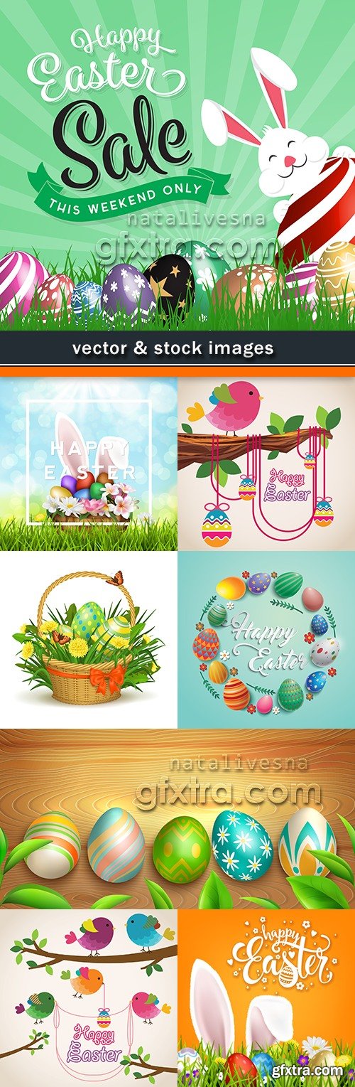 Happy Easter decorative illustration design elements 7