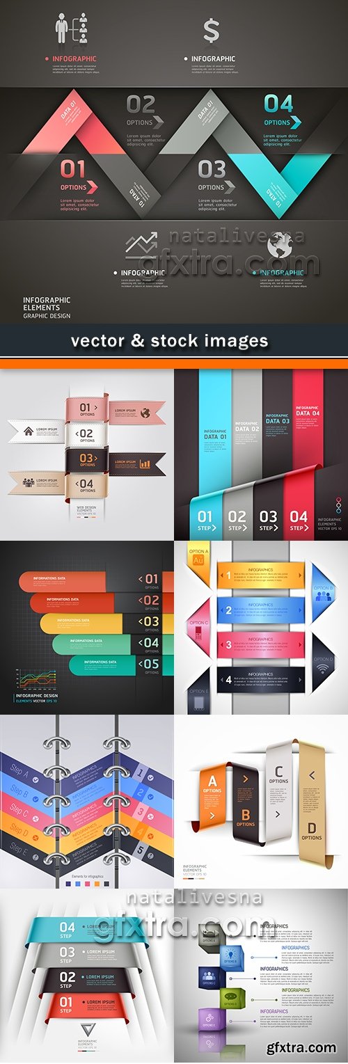 Business infographics options elements collection 47