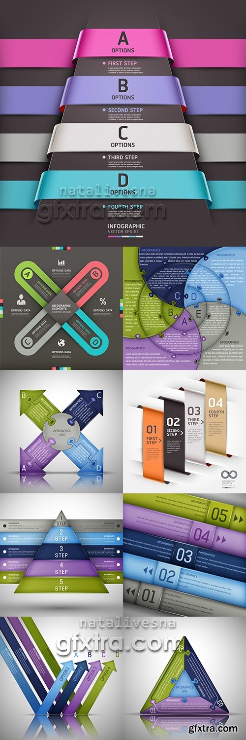 Business infographics options elements collection 47