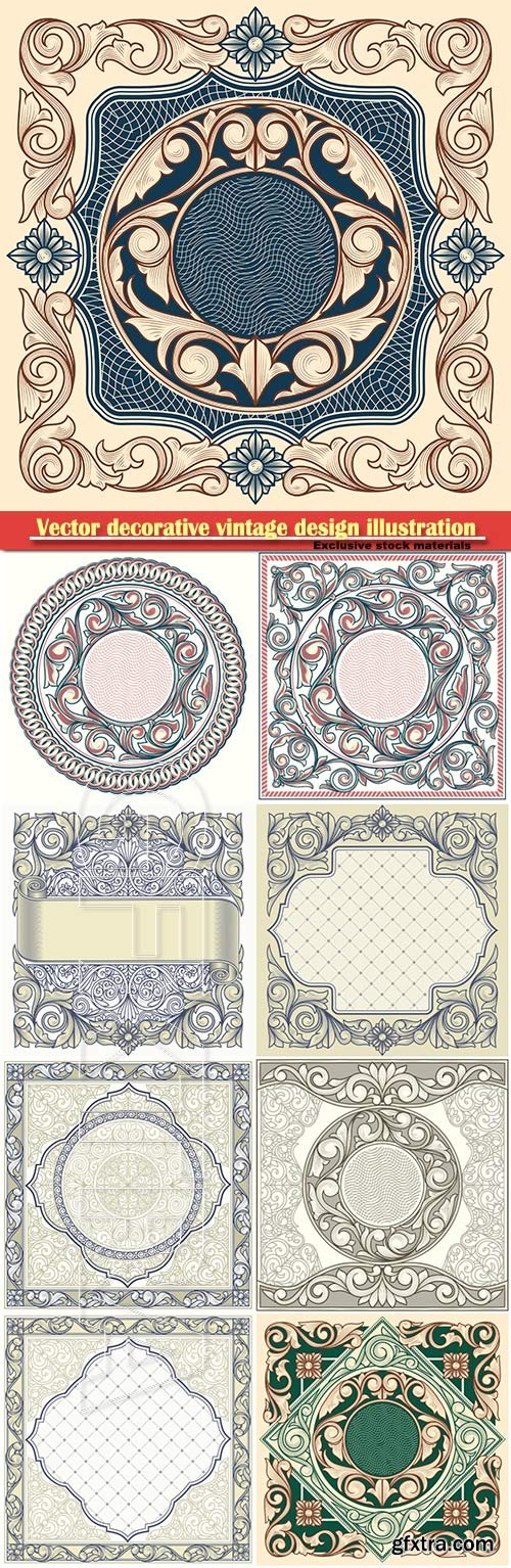 Vector decorative vintage design illustration