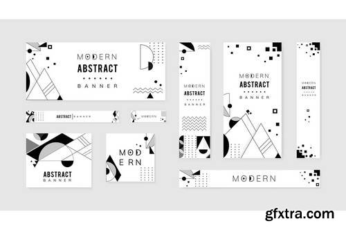 Modern black and white abstract mockups template