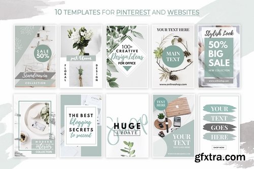 Green Banners for Pinterest or Blog V.1