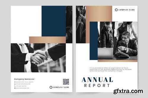 Business website annual report vector template