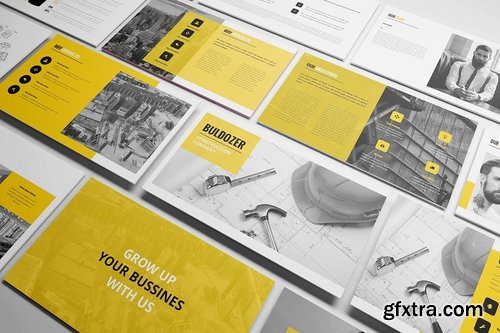 Buldozer - Construction - Powerpoint Google Slides and Keynote Templates