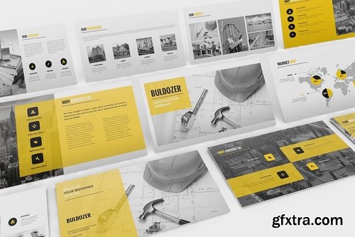 Buldozer - Construction - Powerpoint Google Slides and Keynote Templates