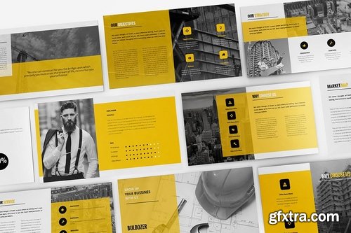 Buldozer - Construction - Powerpoint Google Slides and Keynote Templates