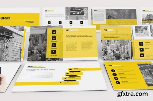 Buldozer - Construction - Powerpoint Google Slides and Keynote Templates