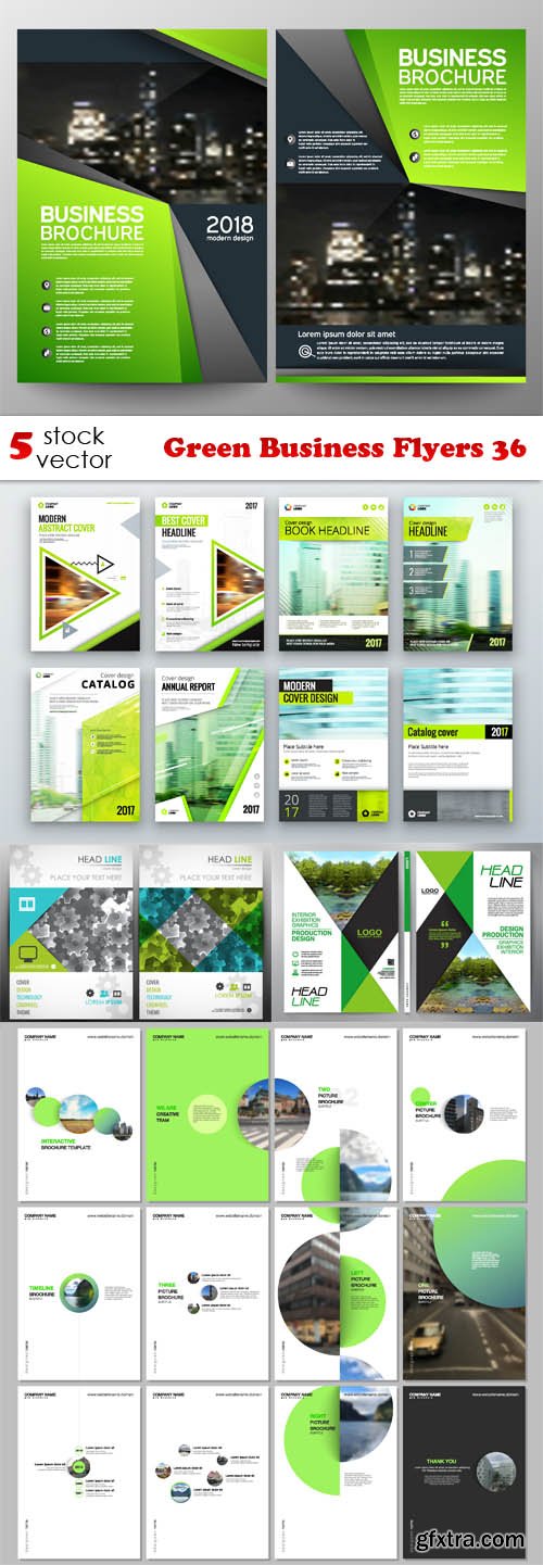 Vectors - Green Business Flyers 36