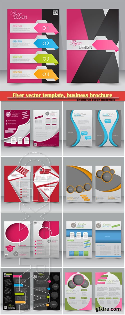 Flyer vector template, business brochure, magazine cover # 3