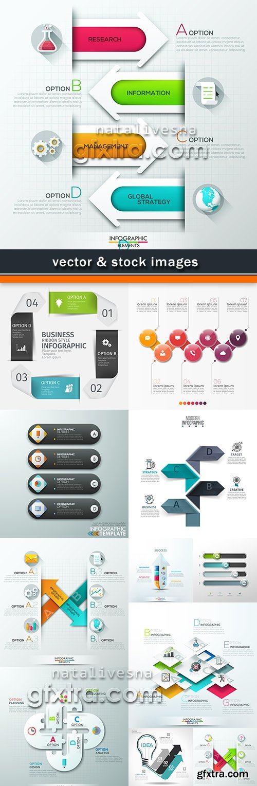 Business infographics options elements collection 48