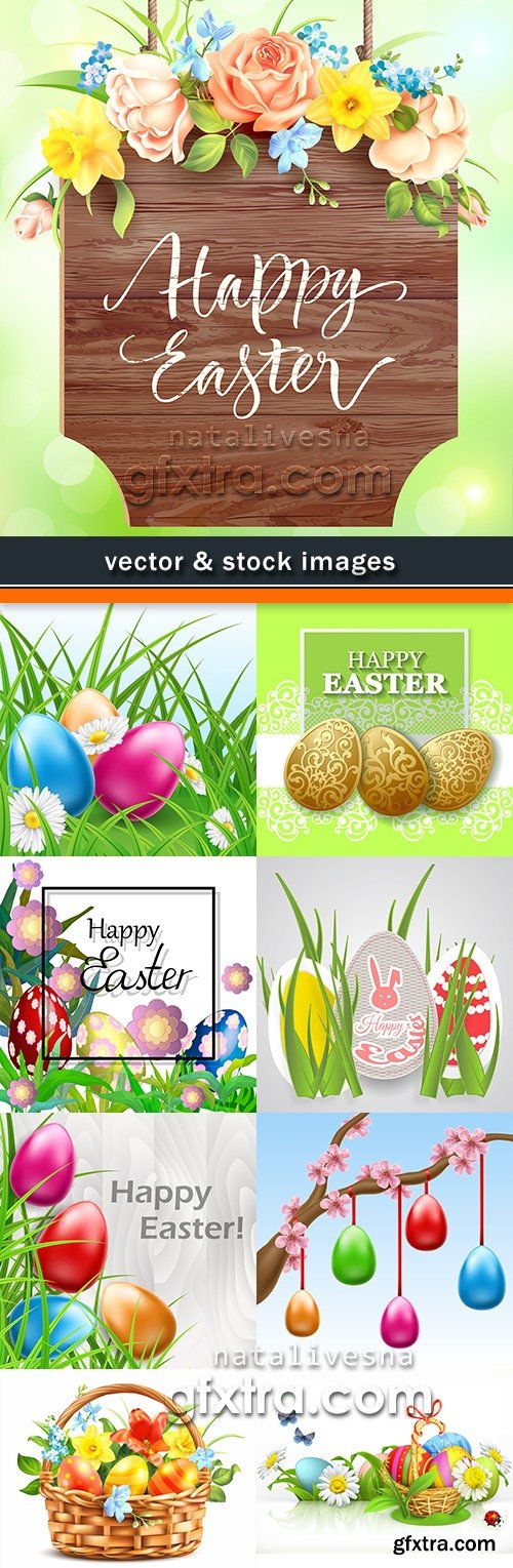 Happy Easter decorative illustration design elements 9