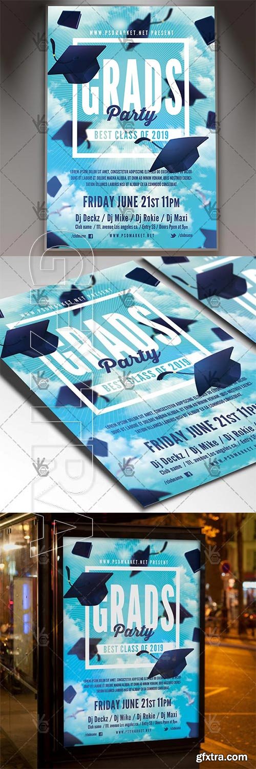 Graduation Party Flyer – School PSD Template