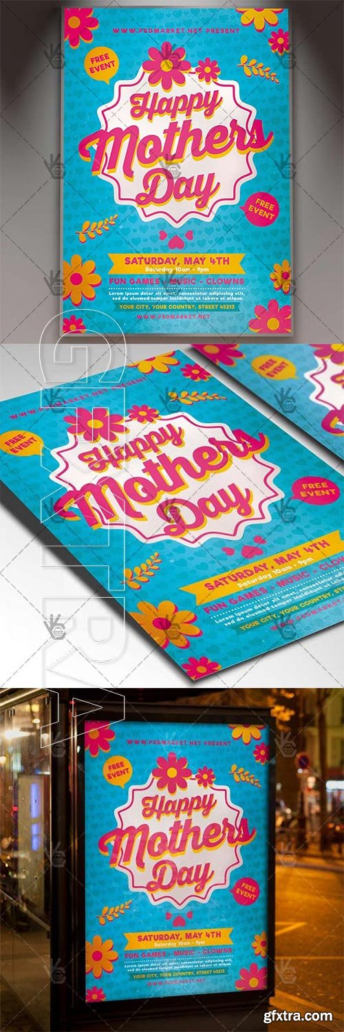 Happy Mothers Day Flyer – Club PSD Template