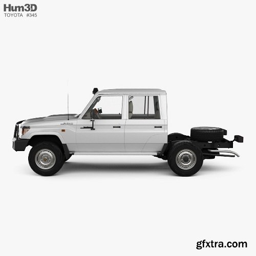 Toyota Land Cruiser (VDJ79R) Double Cab Chassis with HQ interior 2012 3D model