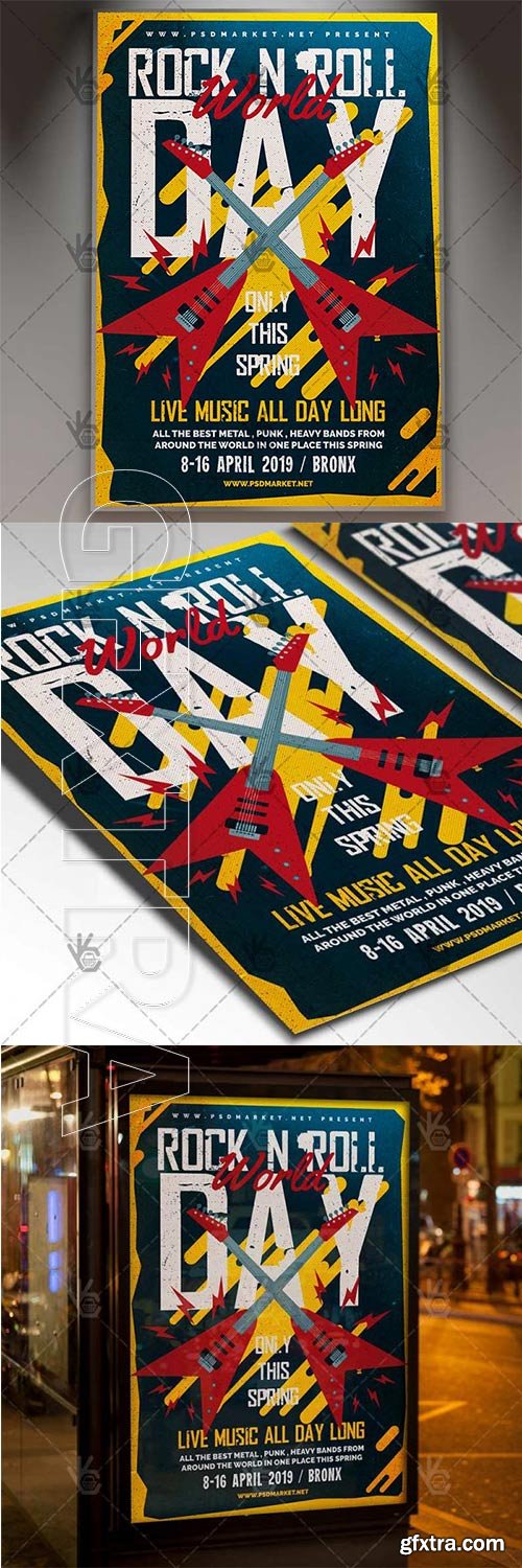 World Rock-n-Roll Day Flyer – Rock PSD Template