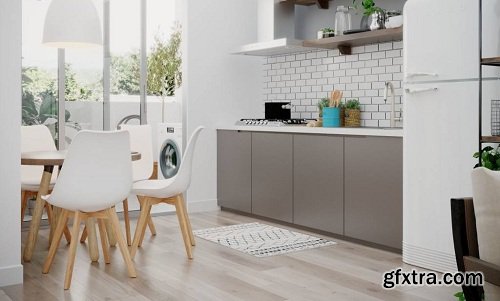 Scandinavian Apartment Interior Scene 02