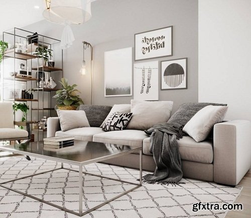 Scandinavian Apartment Interior Scene 02