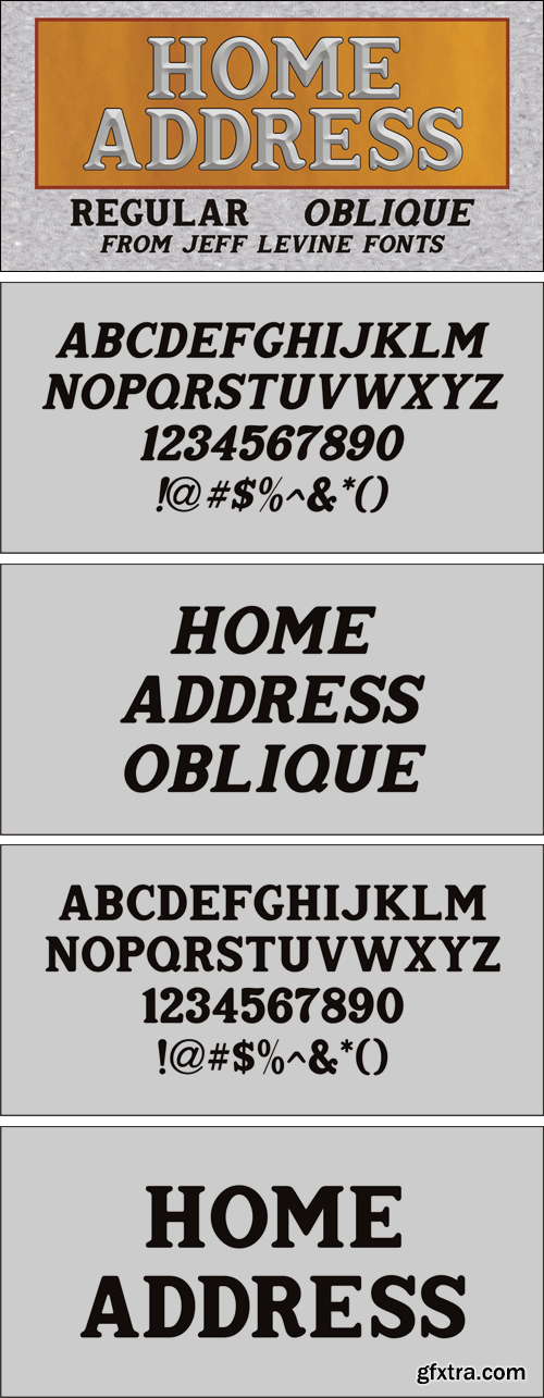 Home Address JNL Font