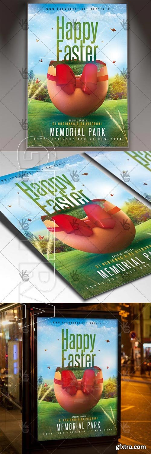 Easter Egg Party Flyer – Spring PSD Template