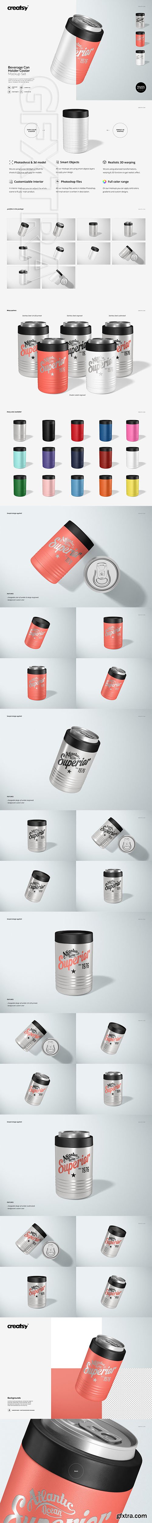 CreativeMarket - Beverage Can Holder Cooler Mockup 3610634