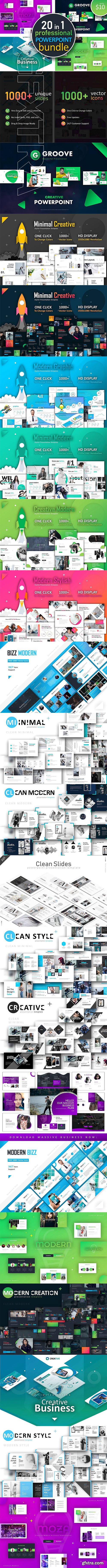 CreativeMarket - 20 in 1 Powerpoint Bundle 3656709