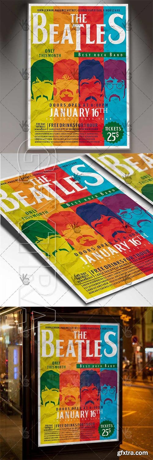 Beatles Day – Club Flyer PSD Template