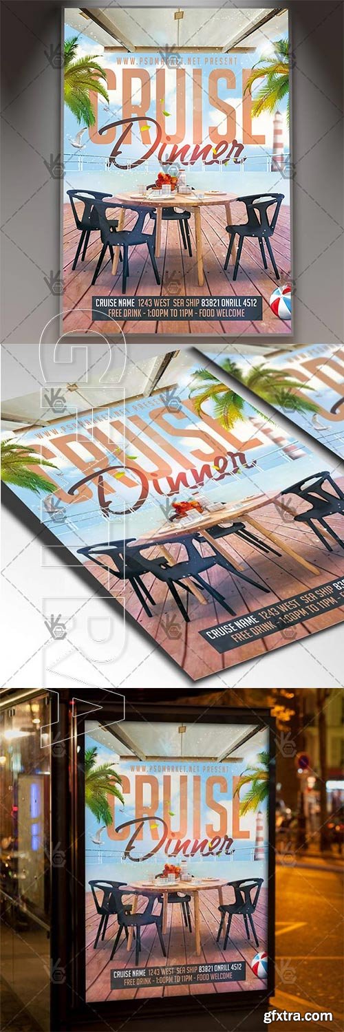 Cruise Dinner – Travel Flyer PSD Template