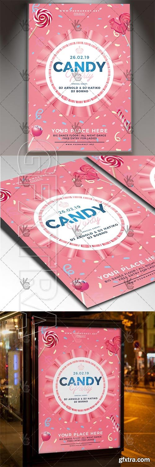 Candy Party – Club Flyer PSD Template