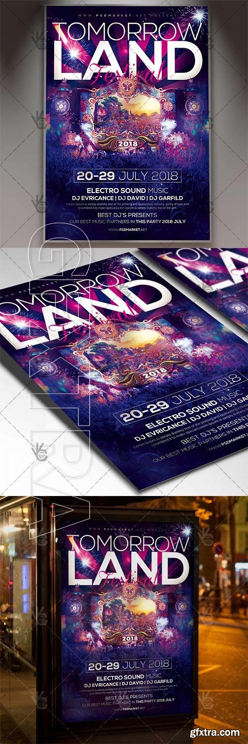 Tomorrowland Festival – Club Flyer PSD Template