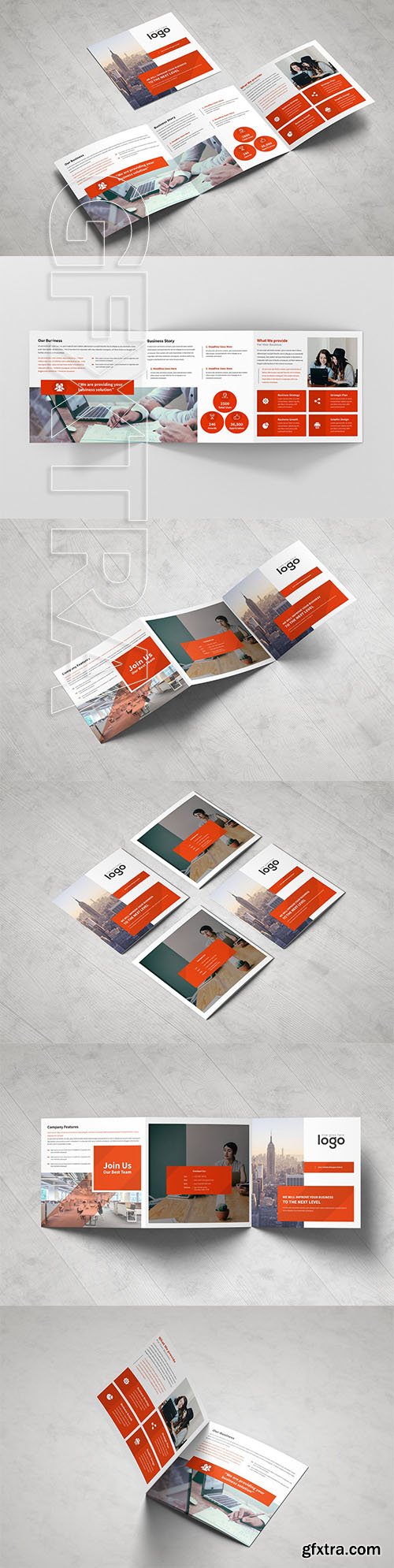 CreativeMarket - Square Tri fold Brochure 3408067