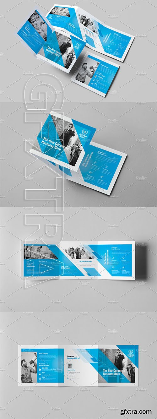 CreativeMarket - Square Trifold Brochure 3455028