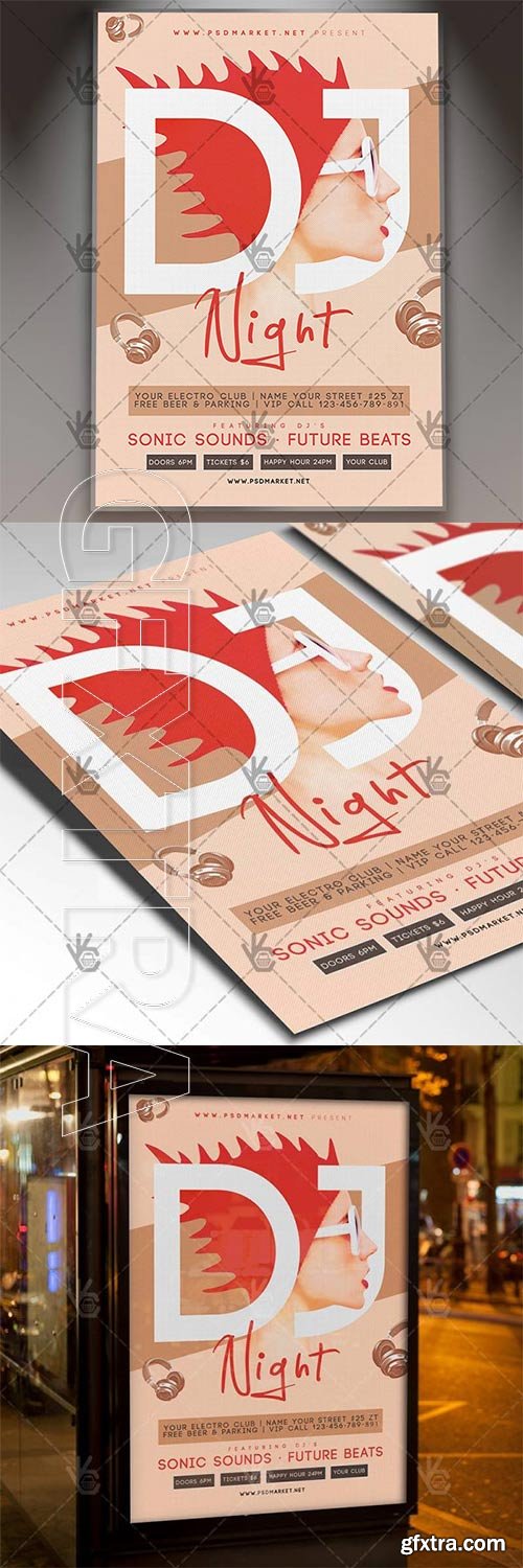 DJ Night – Club Flyer PSD Template