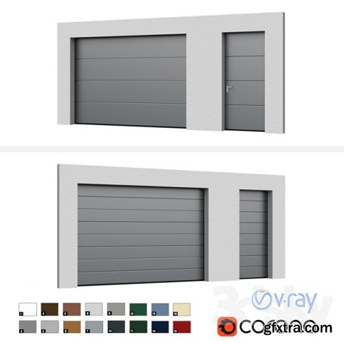 Sectional  doors Hormann LPU open / closed with side  door