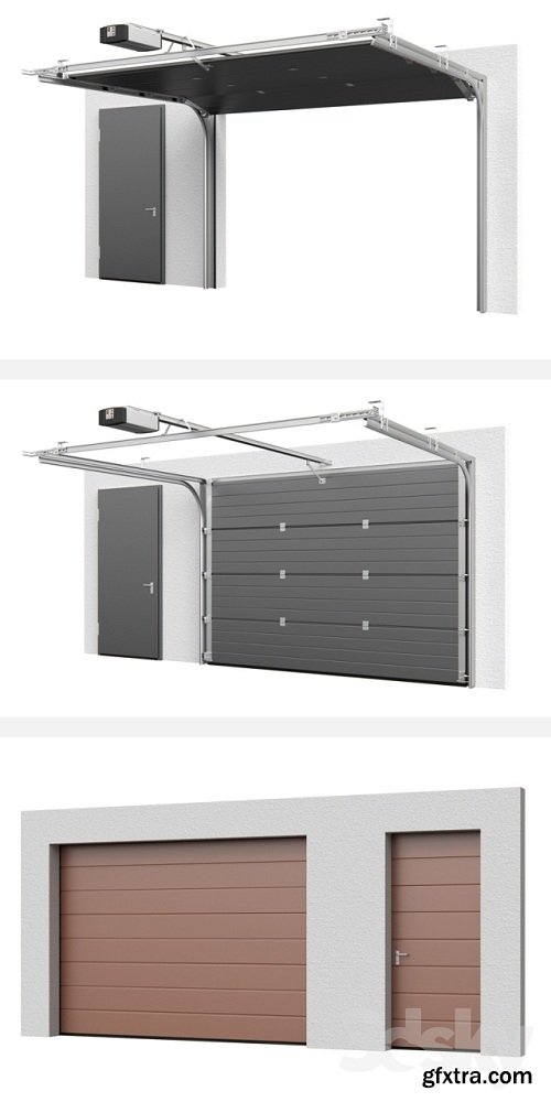 Sectional  doors Hormann LPU open / closed with side  door