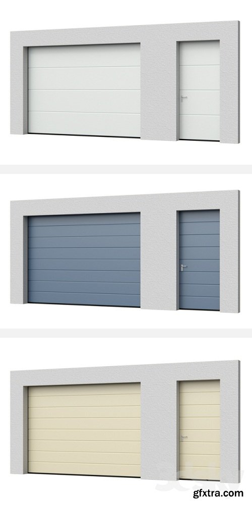 Sectional  doors Hormann LPU open / closed with side  door