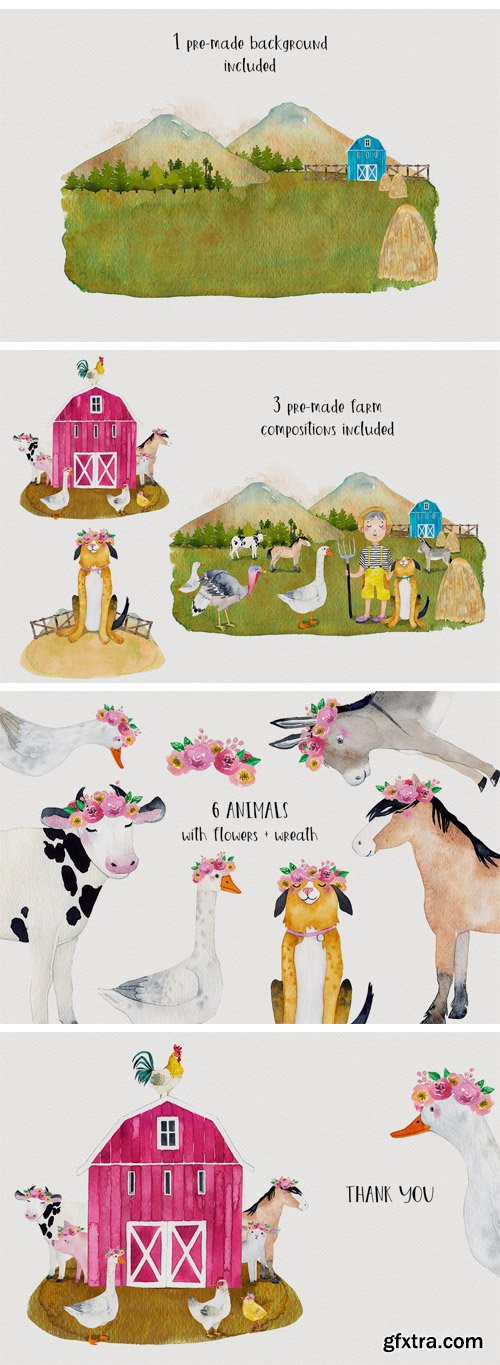 CM - FARM ANIMALS Watercolor Set PART 2 2334897