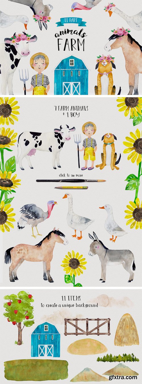 CM - FARM ANIMALS Watercolor Set PART 2 2334897