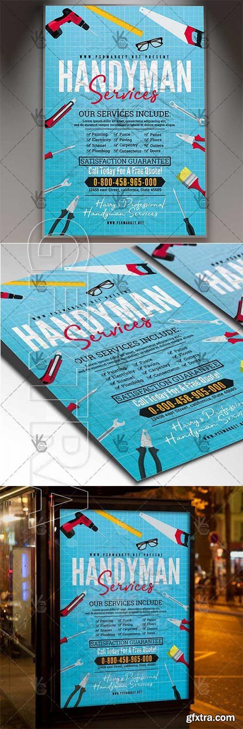 Handyman Services Flyer – Community PSD Template