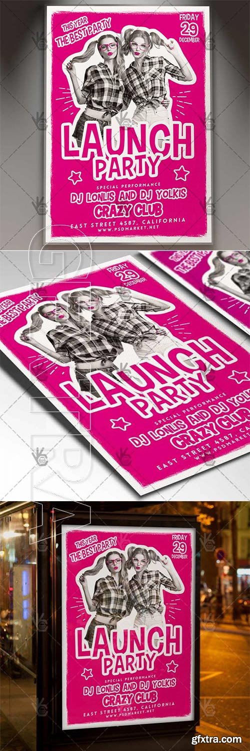 Launch Party – Club Flyer PSD Template