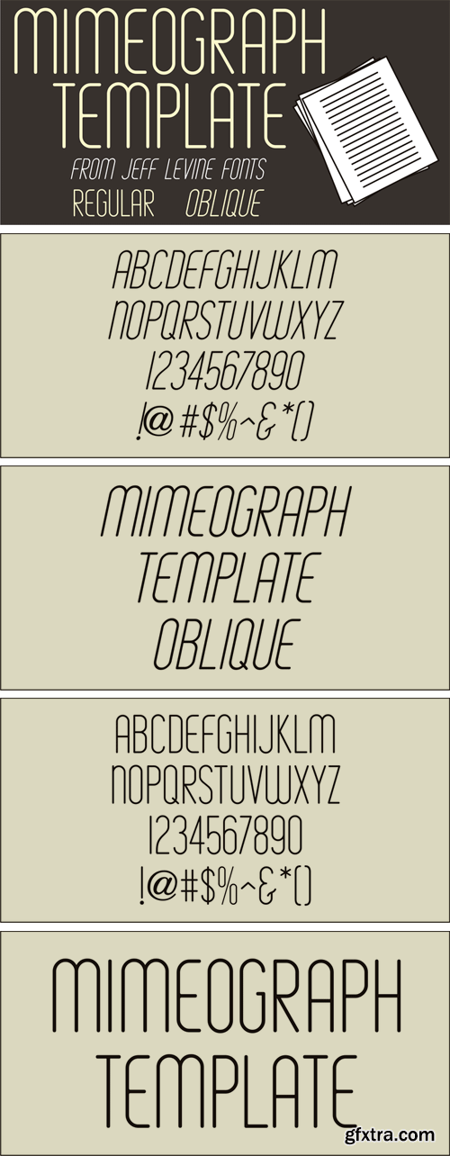 Mimeograph Template JNL Font