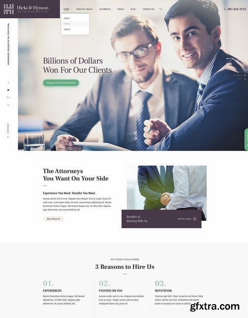 Hicks & Hynson - Law Firm Attorney PSD Template