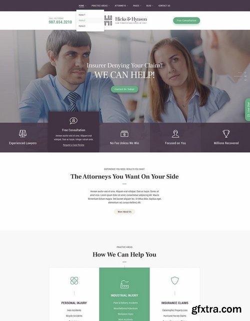 Hicks & Hynson - Law Firm Attorney PSD Template