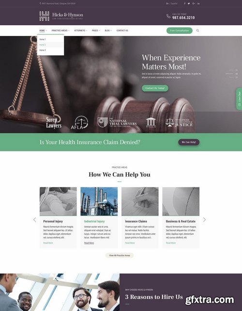 Hicks & Hynson - Law Firm Attorney PSD Template